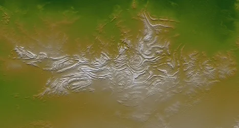 Ovale und Zickzack-Muster auf den Davenport Ranges, Zentralaustralien. Wissenschaft Geologie